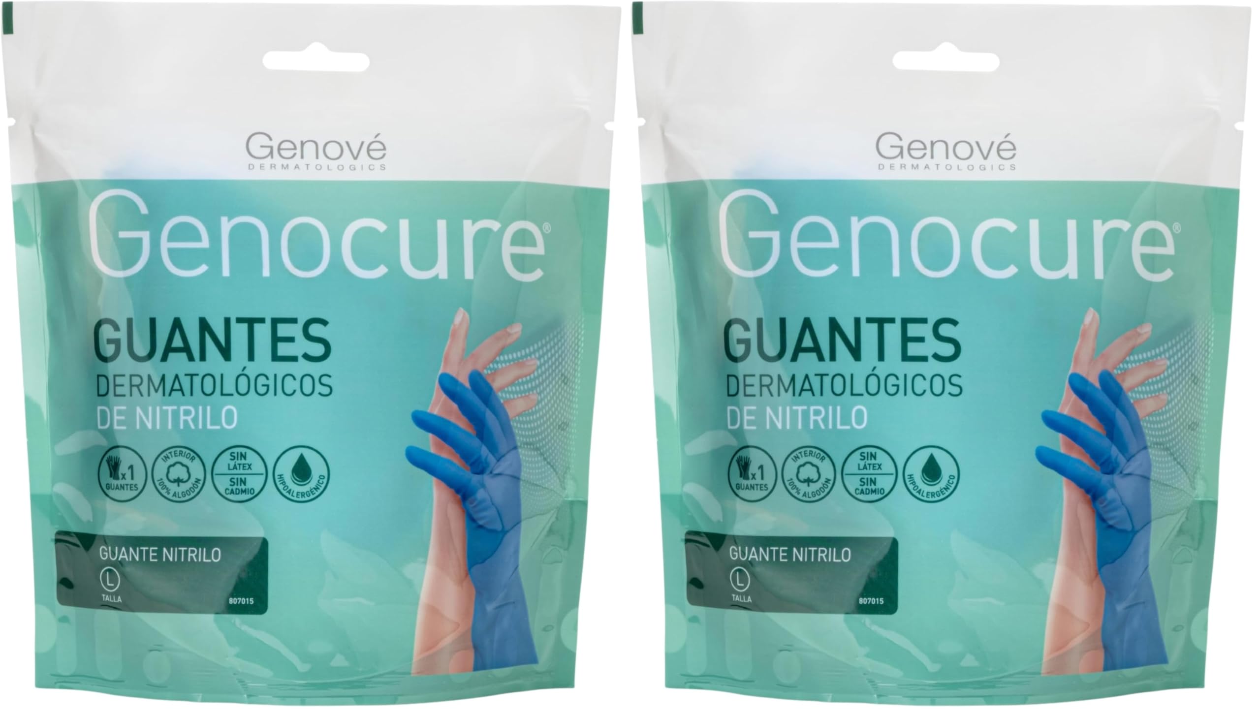 Guantes de nitrilo flocado Genocure con ligera capa de algodón para un tacto suave talla L 8