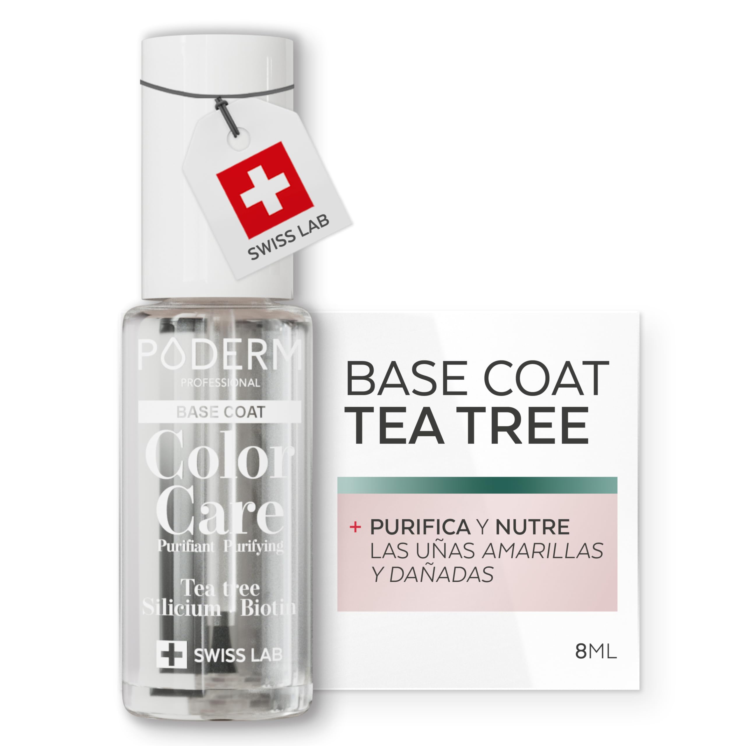 Poderm Esmalte Antimicótico para Uñas - Rojo Negro – 8 ml | Antifúngico con Tea Tree, Silicio y Biotina | Fortalece, Repara y Cubre las Uñas Amarillas y Dañadas | Creado por una Podóloga en Suiza — view 9