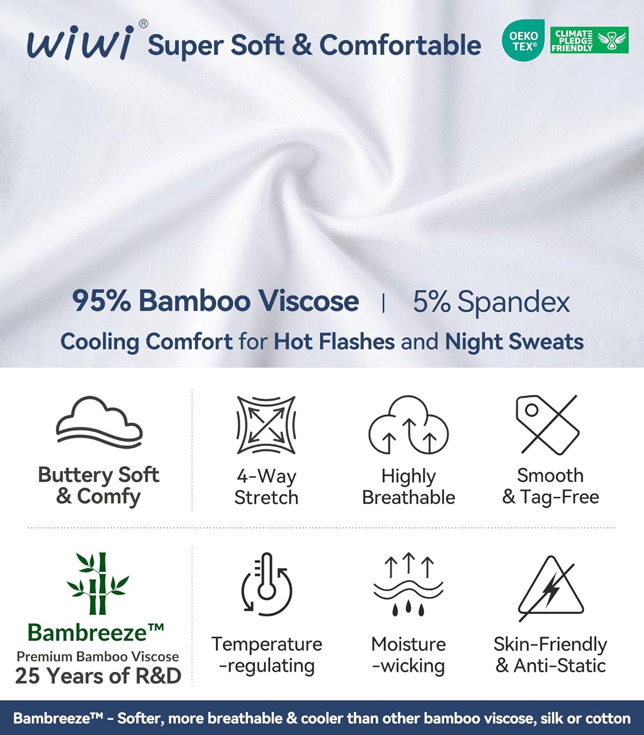 WiWi Women's Viscose from Bamboo Joggers Super Soft Pajama Pants Yoga Bottoms Cooling Lounge Sweatpants S-XXL - Image 6