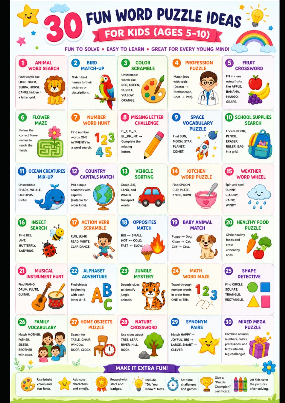Brain Boost Puzzle Book for Kids Ages 5+: Fun Alphabet, Number, and Rhyme Activities with Educational Puzzles to Build Logic, Focus, and Early Learning Skills