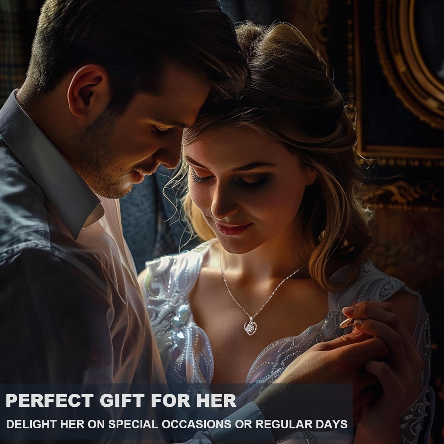 Moissanite Pendant Necklace for Women 925 Sterling Silver 1 Carat Moissanite Necklace Anniversary Wedding Valentines Gifts for Women Her Girlfriend Mom Wife - Image 2