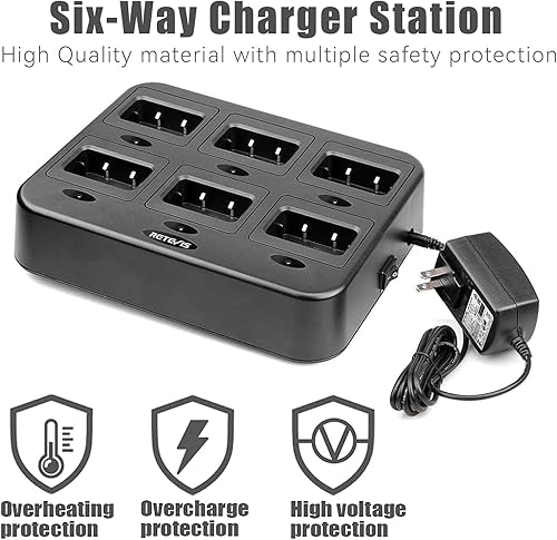 Miniatura 2 de Retevis Walkie Talkies RT27 para adultos con micrófono de altavoz (paquete de 6), radios bidireccionales resistentes de largo alcance, manos libres