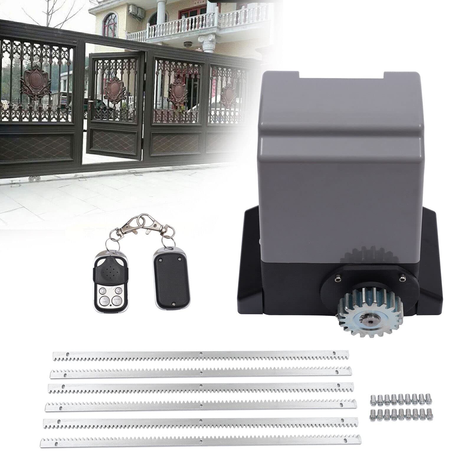 Motor de puerta deslizante Kit completo Sistema Apertura de puerta cremallera 1200KG