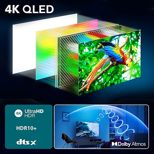 Philips 43PUS7800 4K QLED Smart TV - Écran 43 Pouces avec Plateforme Pixel Precise Ultra HD, Titan OS et Son Dolby Atmos - Compatible Alexa et Assistant Vocal Google - 4