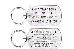 Unique Engraved Keychain, Eternal Symbol of 8th Anniversary