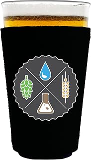 Beer Ingredients Pint Glass Coolie (Black)