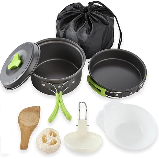 Camping Cookware Mess Kit 9 Pcs
