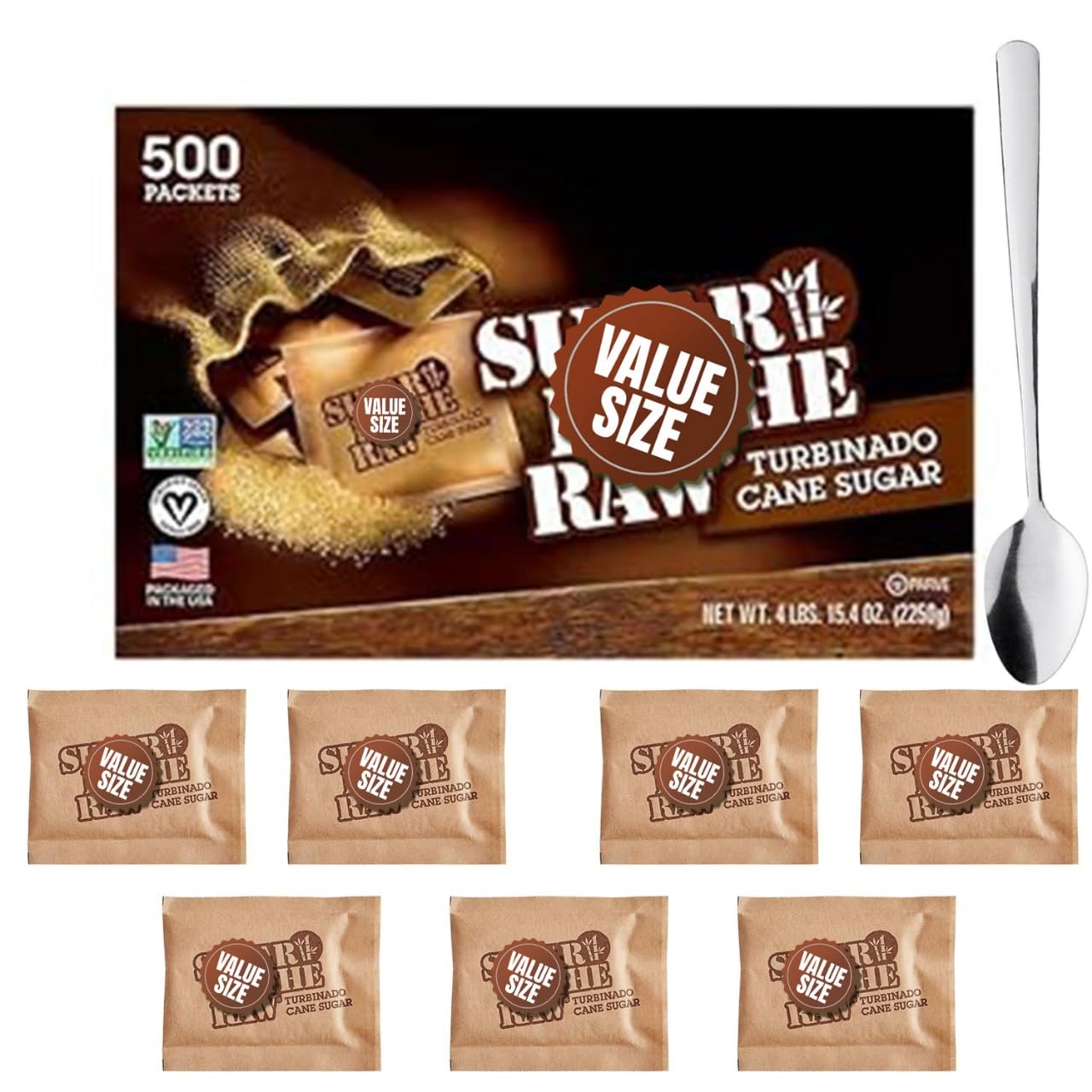 Sugar Packets, Brown Granulated, 500 count