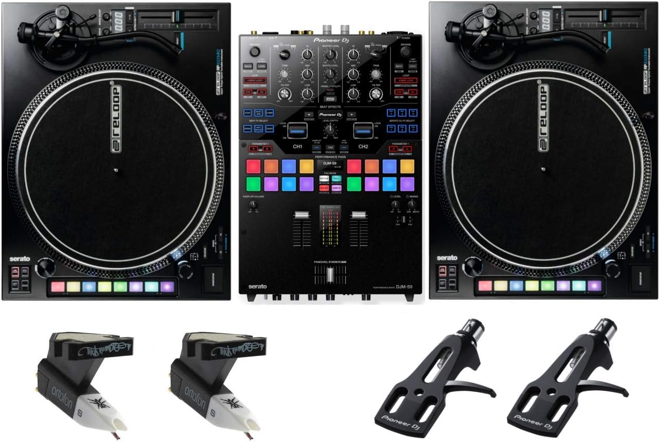 Pioneer DJ DJM-S9 + Reloop RP-8000 MK2 With Cartridges And Headshells Bundle
