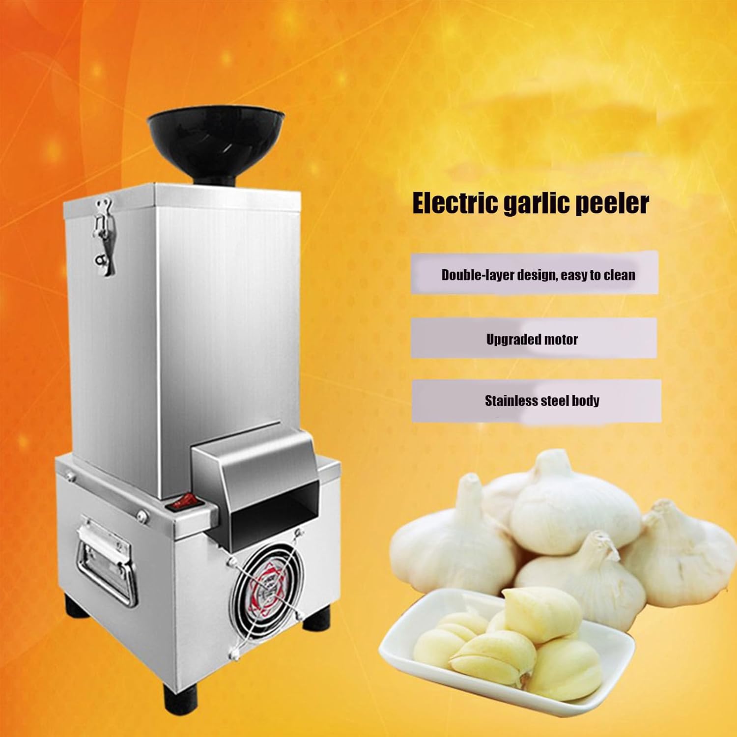 200W Commercial Electric Garlic Peeler, Small Kitchen Garlic Peeler, Easy to Operatesuitable for Schools, Western Restaurants, Hotels