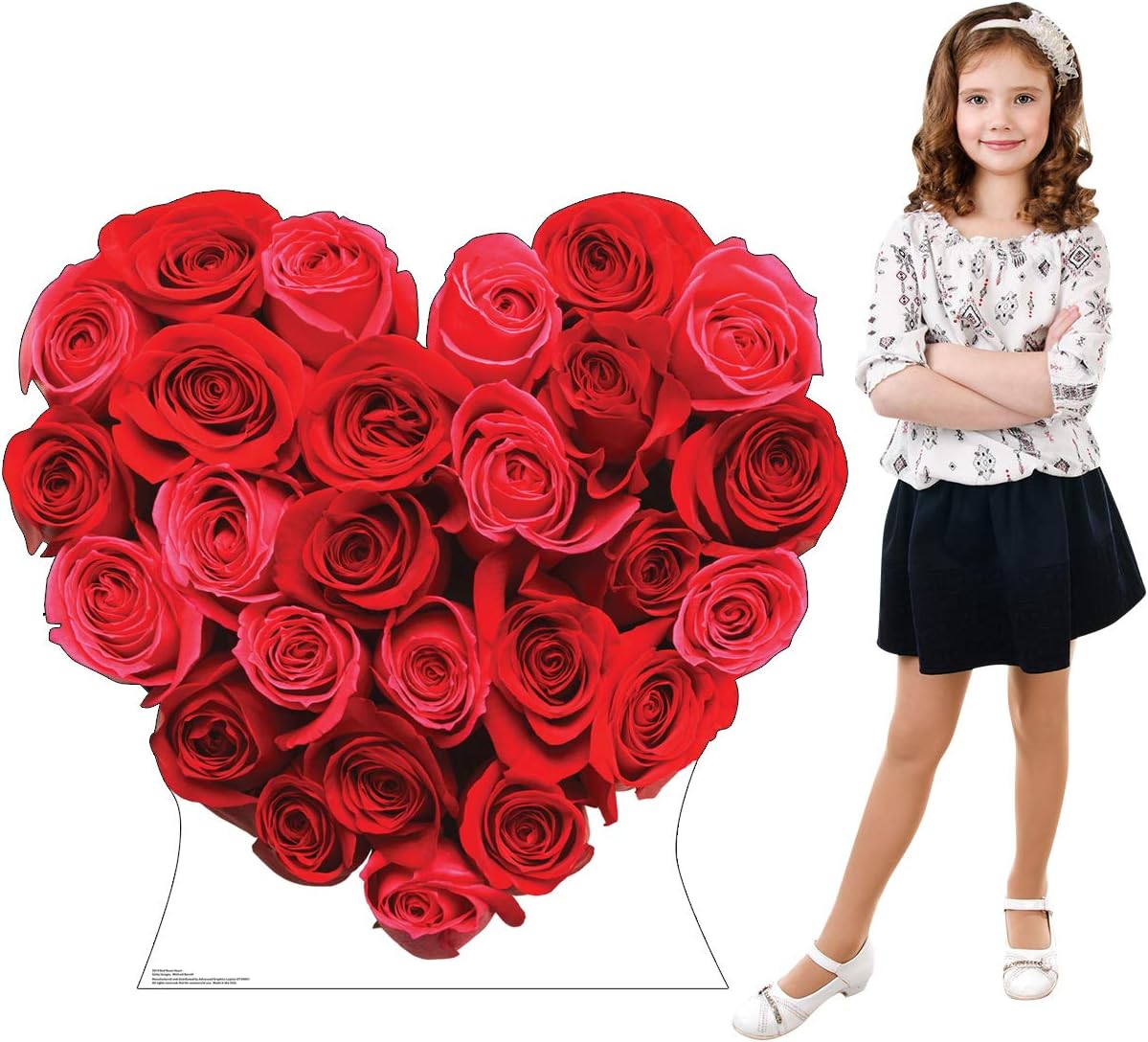 Cardboard People Red Roses Heart Life Size Cardboard Cutout Standup