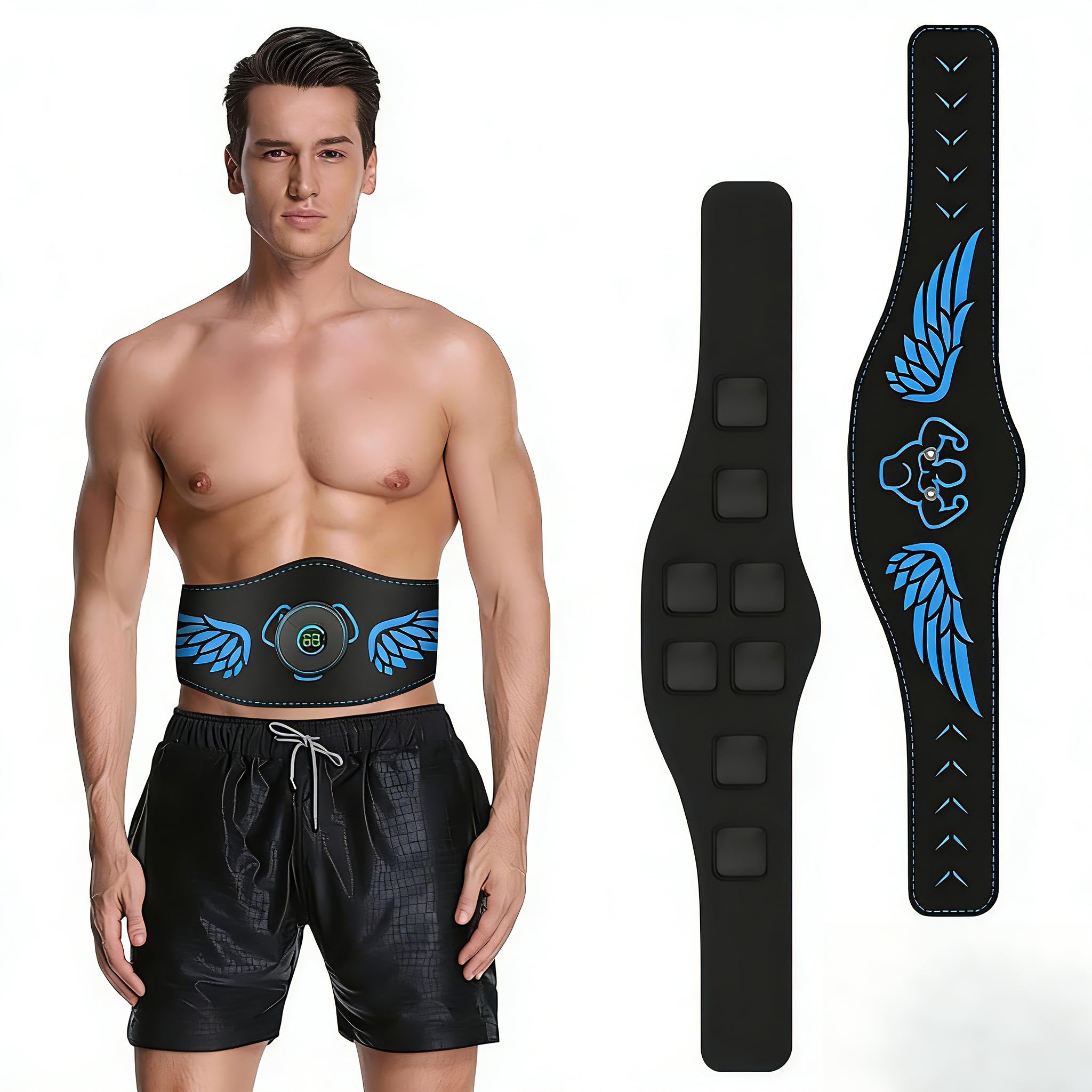 EMS Bauchmuskeltrainer Elektrisch, EMS Trainingsgerät, mit 10 Modi & 39 Intensitätsstufen, Bauchtrainer Elektrisch, für Bauch/Arme/Beine, Männer und Frauen