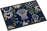 Vista 166 de Caroline's Treasures BB1449JMAT - Tapete de bienvenida de carlino negro, 24 x 36 pulgadas, tapete azul para puerta delantera, para interiores