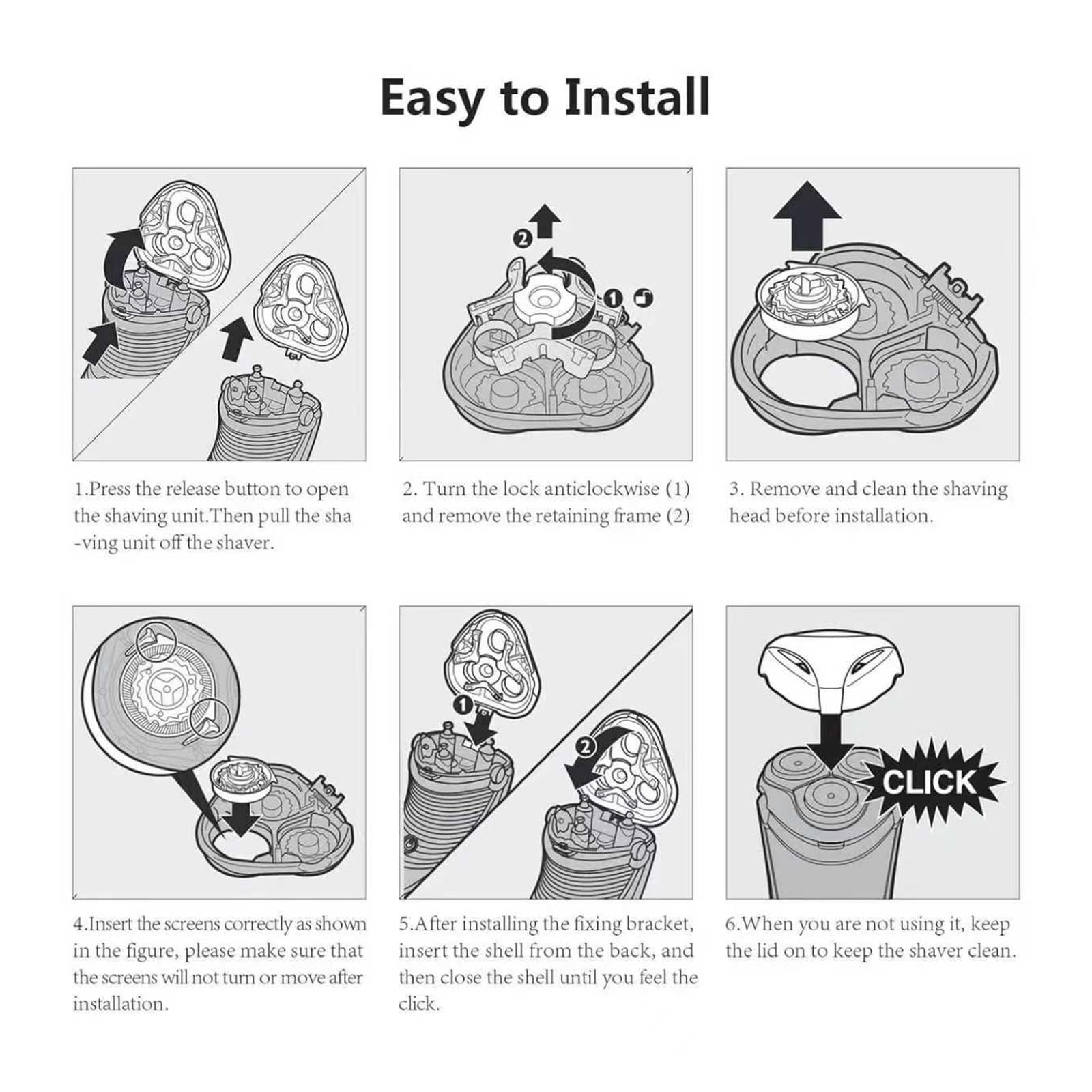 Testina Di Ricambio For Rasoio RQ11. Compatibile Con Philips RQ1050/60/90 | RQ1150/60/70/80 RQ1250/60/80/90/95