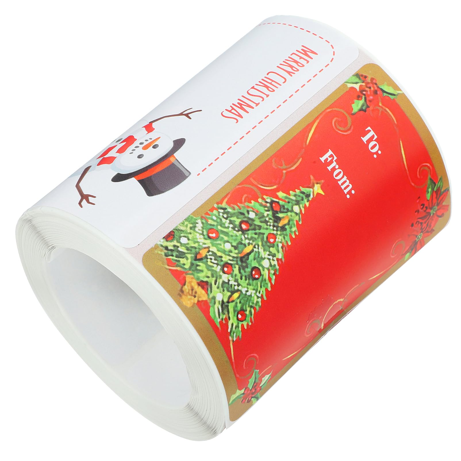 NUOBESTY 5 Rollen Weihnachtsdekorationsaufkleber Nachfüllung aktivieren Innenausstattung Alarm scheckheft scrabbook briefumschläge Geschenkanhänger Aufkleber weihnachtsgeschenketiketten rot