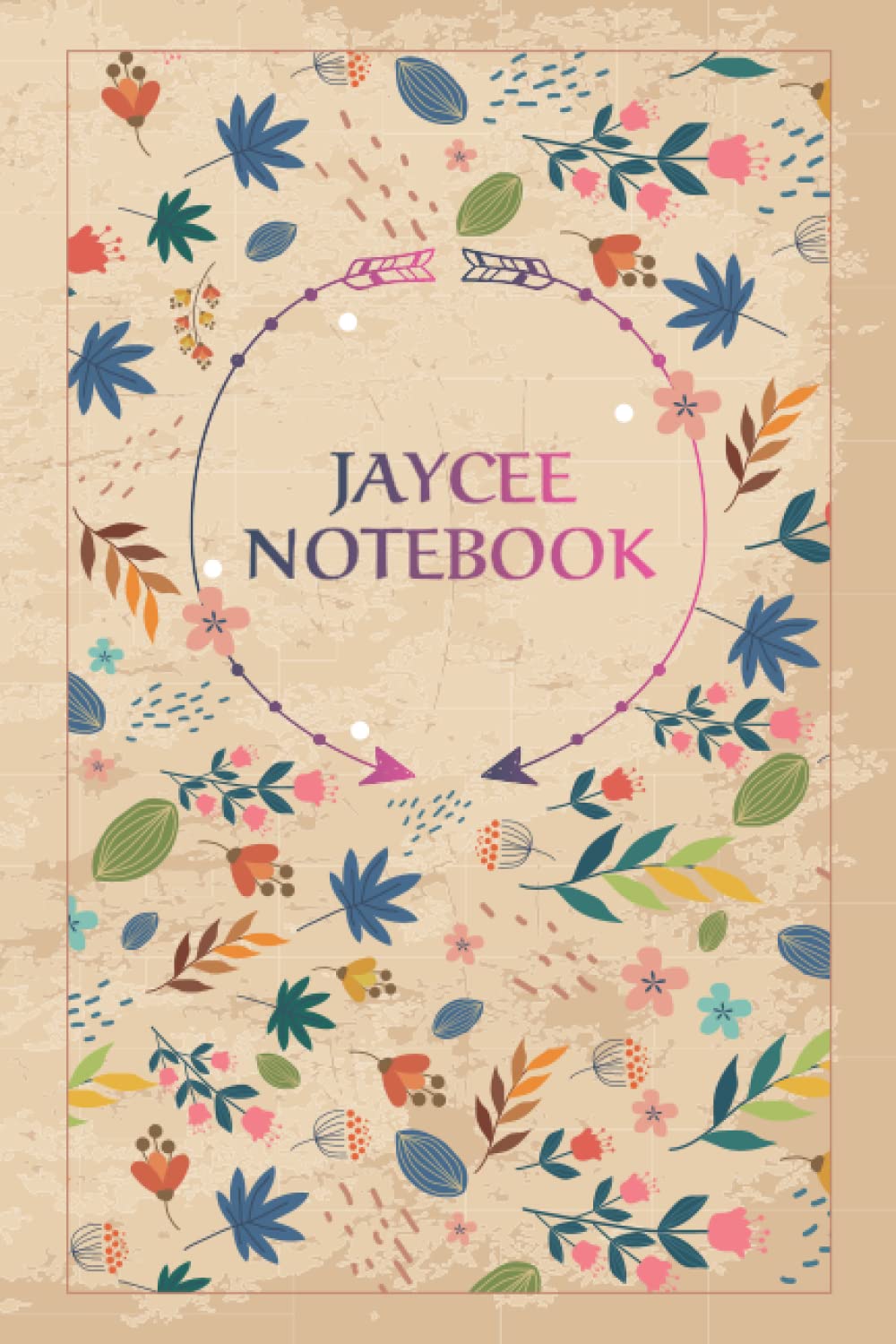 Jaycee Notebook: Floral Journal Gift for Jaycee, 100 Lined pages, Timeline, 6"x9", Matte Finish