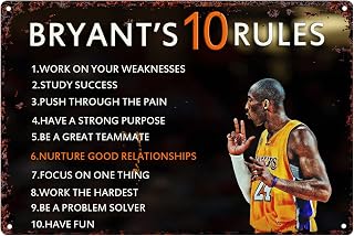 Motivational Quotes Sign Mamba Mentality Poster Basketball Wall Art Inspirational Sport Poster Basketball Posters Basketball Sports Ten Rules Tin Sign Basketball Room Metal Decor For Boys Locker Room Signs Gym Decorations