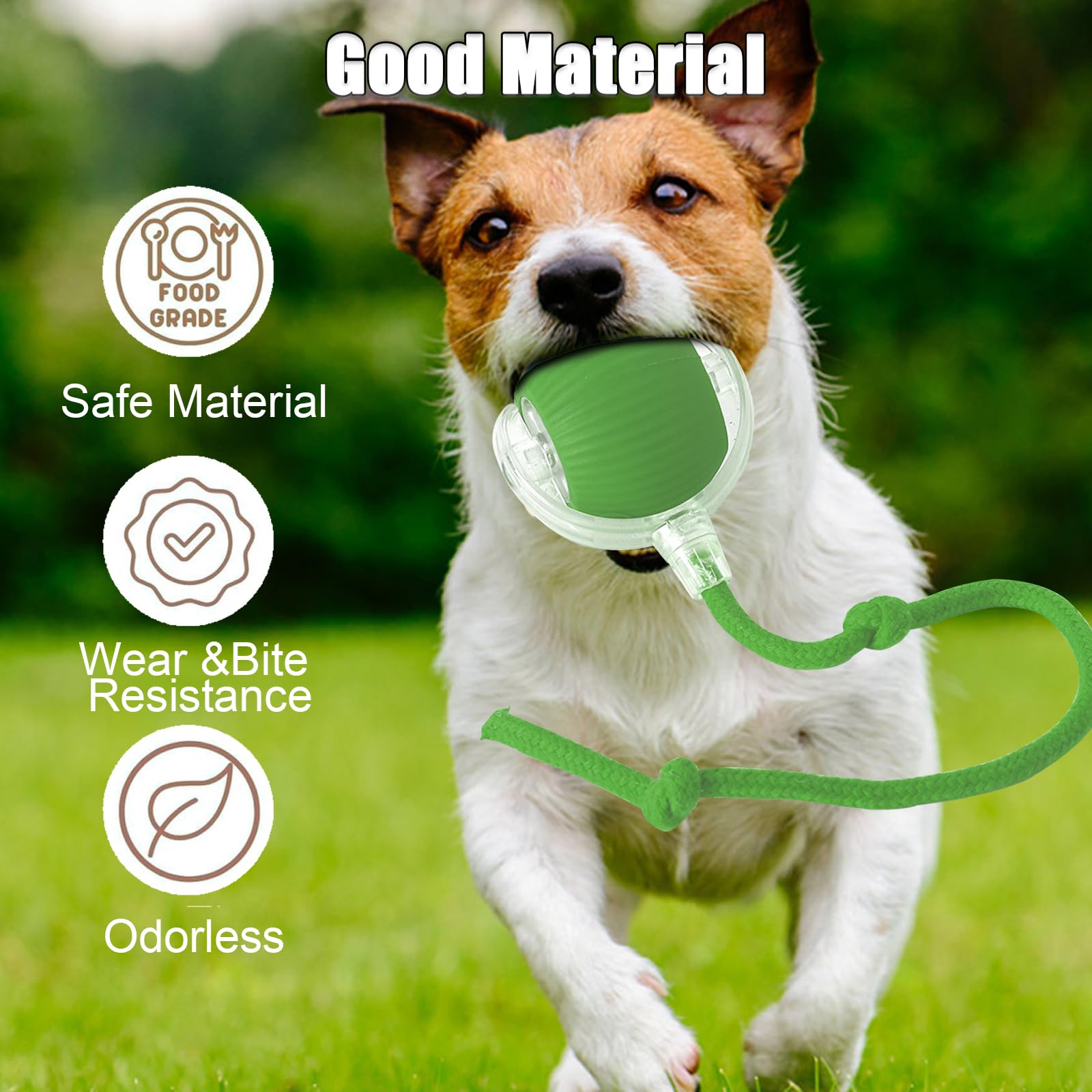 JIMACRO Interactive Cat Toy Ball, Active Rolling with Tail, Smart Interactive Pet Toy for Dogs and Cats(Green) - Image 3
