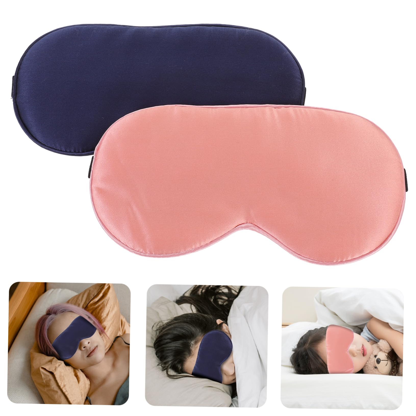 BESTYASH 3 Sätze Schlafmasken Erwachsene Verstellbare Augenmasken Aus Momme Lichtundurchlässige Schlafmasken Für Entspannende Nächte Und Reisen 2 Stück * 3