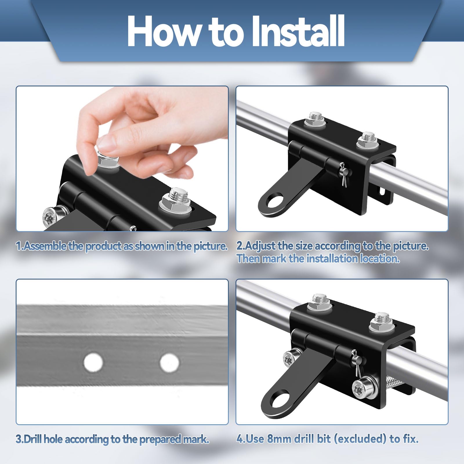 Upgraded Universal Snowmobile Bumper Hitch - Adjustable Heavy Duty Steel Sled Trailer Tow Hitching Kit For Ski-doo, Polaris, Yama-ha, Arctic Cat, Other Snowmobiles - Tongue Type, Receivers - Canada - Foto 6