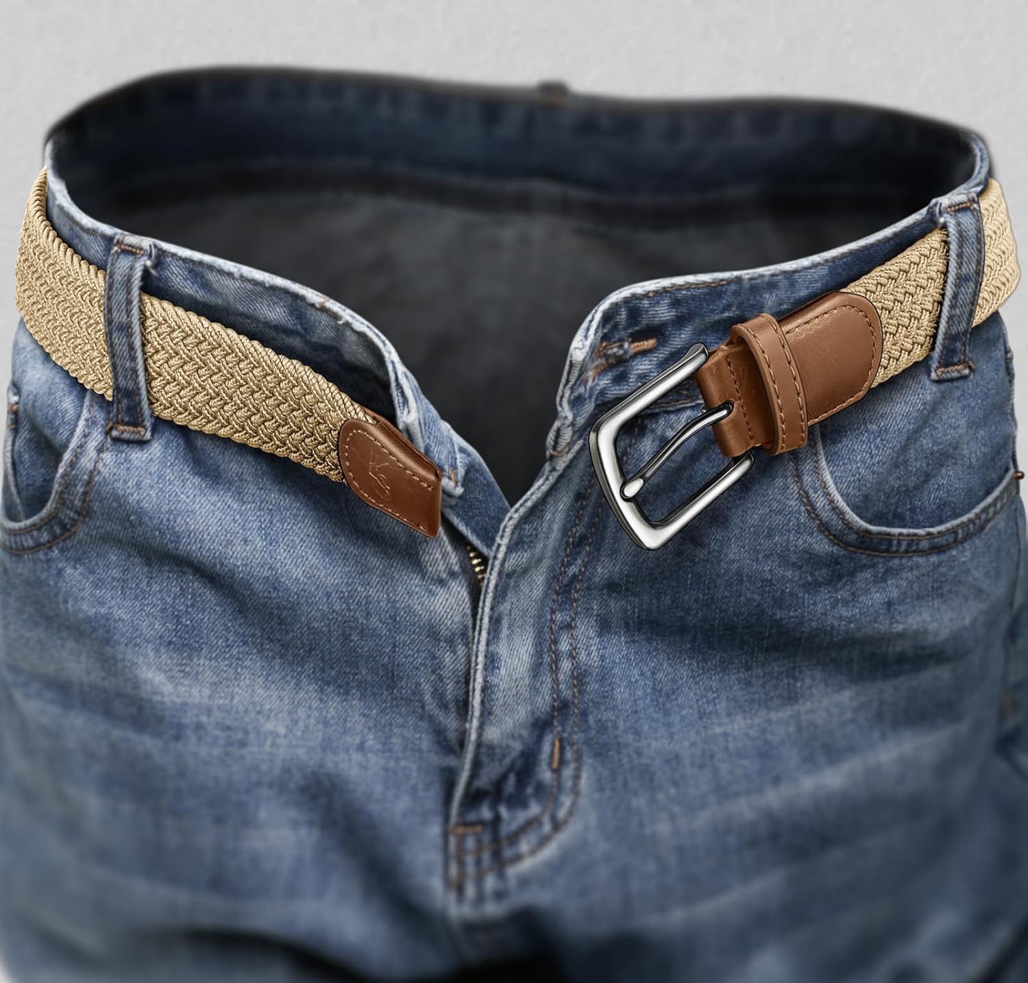 KEMISANT Men's Golf Belt 2 Pack-Braided Woven Stretch Belt for Gift Men Casual Jeans Sports Work 1 3/8" - Image 6