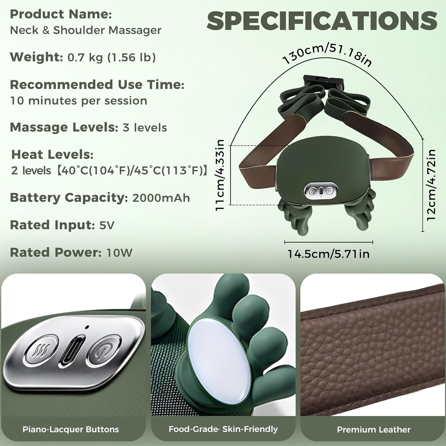 Shoulder and Neck Massager with Heat, 4D Bionic Heated Neck Massage with Fingers Simulates a Real Palm Massage for Pain Relief Deep Tissue, Relaxation Muscle Tension, Ideal Gift for Men Women
