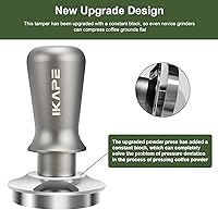 Vista 3 de IKAPE Tamper Espresso de 58.5 mm, tamper de café barista premium con resorte calibrado, 100% base de acero inoxidable compatible con máquina