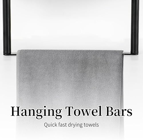 Vista 17 de Toallero montado en la pared, toallero dorado para baño, soporte para toallas de baño, organizador de baño, almacenamiento de toallas de baño, paños