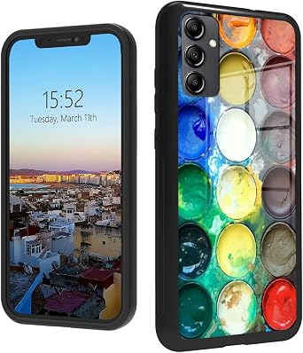 Galaxy A13 5G Phone Case for Samsung Galaxy A13 5G Case Tempered Glass Black Cover withArt Paint Box Design for Women Men Anti-Scratch Shockproof Protection Case for Samsung A13 5G 2022 6.5 inch