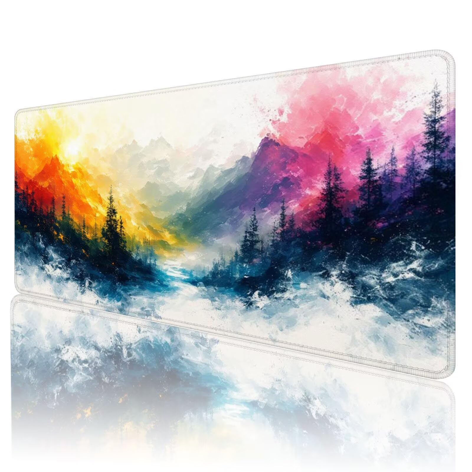 Podkładka pod mysz do gier krajobraz duża podkładka pod mysz XXL 1800 x 900 mm gamingowa podkładka pod mysz kolorowa podkładka na biurko zwiększona precyzja i prędkość dla stabilnego chwytu na