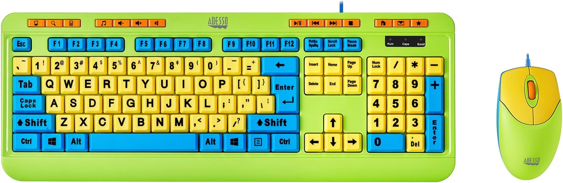 ADESSOThe Kids Keyboard Combo Offers 2 Funny & Colorful Input Devices. These DE