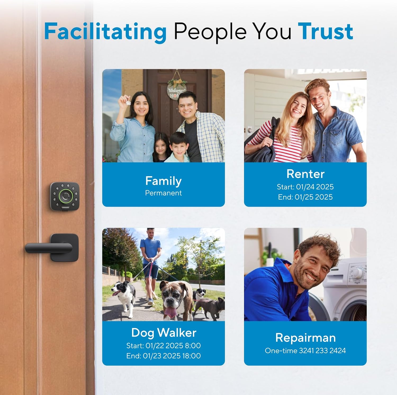 ULTRALOQ U-Bolt Pro WiFi Smart Lock with Handle, Fingerprint Keyless Entry Door Lock Set with Lever, Smart Deadbolt Locks for Front Door, Auto-Lock, Auto Unlock, App Remote Control...