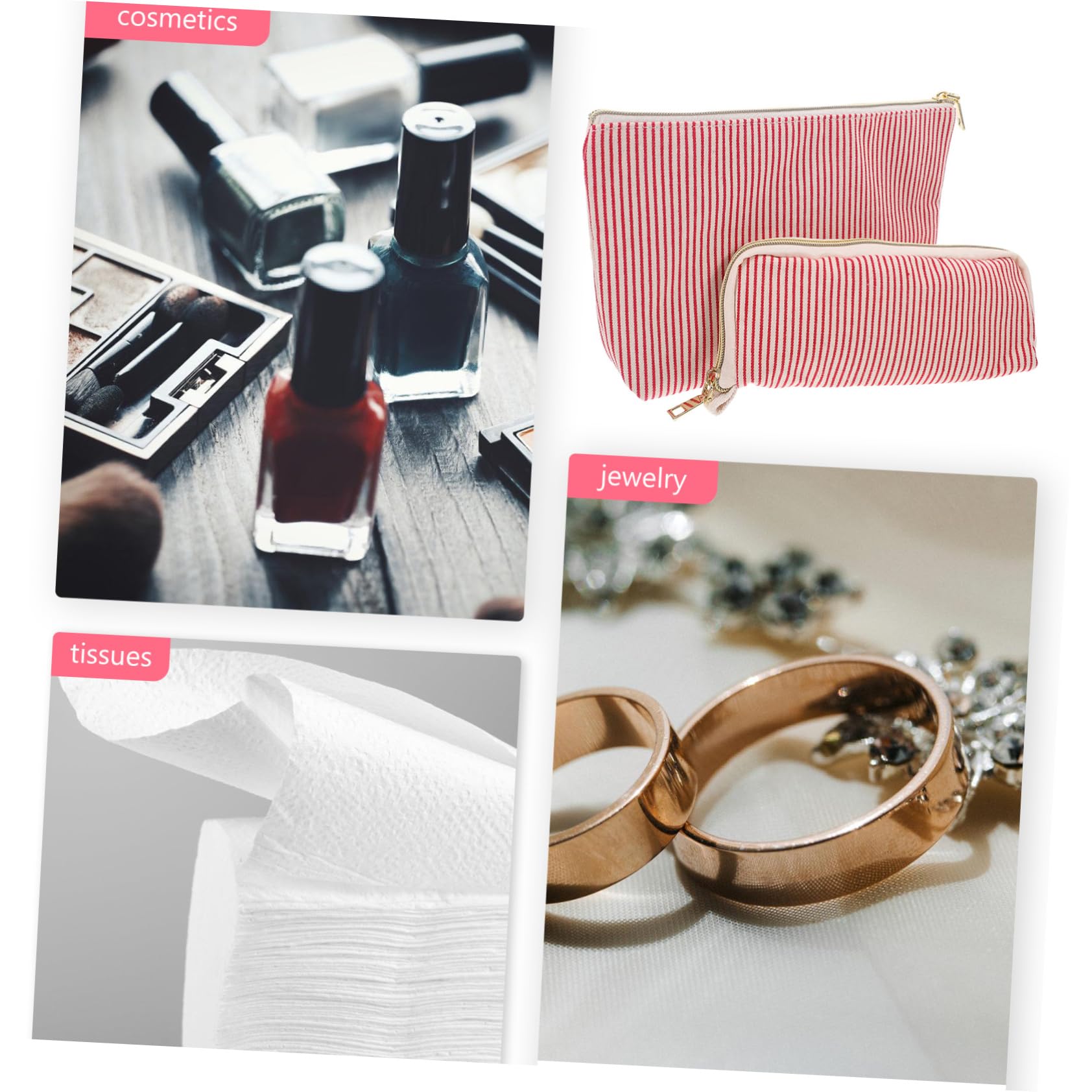 minkissy 6stücke Große Kosmetiktasche Für Reisen Kosmetik-Organizer Mit Hohem Fassungsvermögen Für Make-up Toilettenartikel Und Persönliche Gegenstände Gestreift