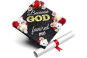 GRADWYSE Graduation Cap Topper - "Because God Favored Me"