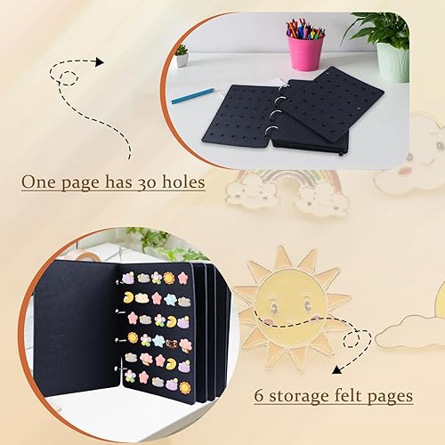 Miniatura 9 de Carpeta de exhibición de alfileres, libro de exhibición de pines esmaltados, organizador de dijes para zapatos con 180 agujeros, soporte de