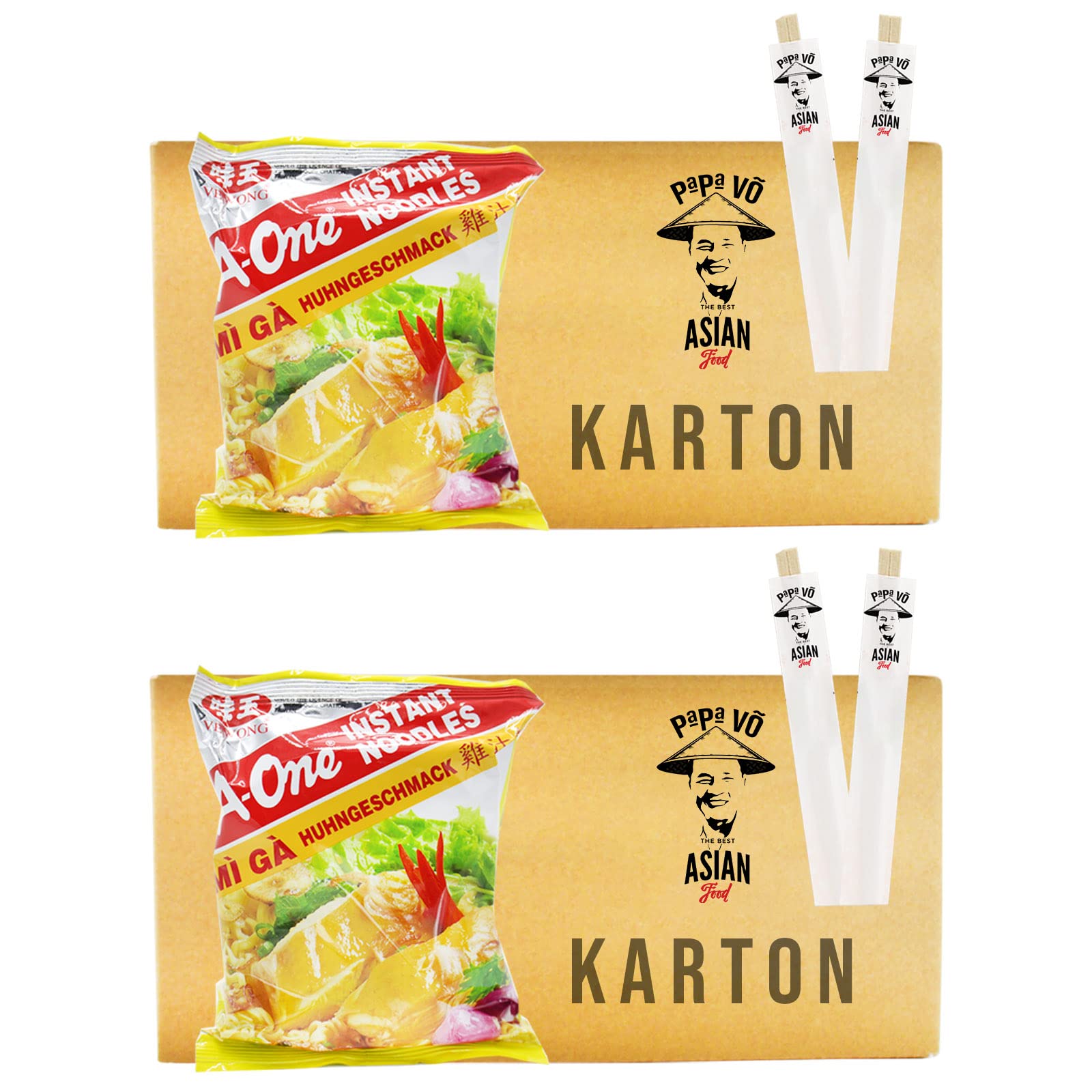 60er Pack (60x85g) A-One Instant Nudelsuppe Huhngeschmack Mi Ga (Papa Vo)