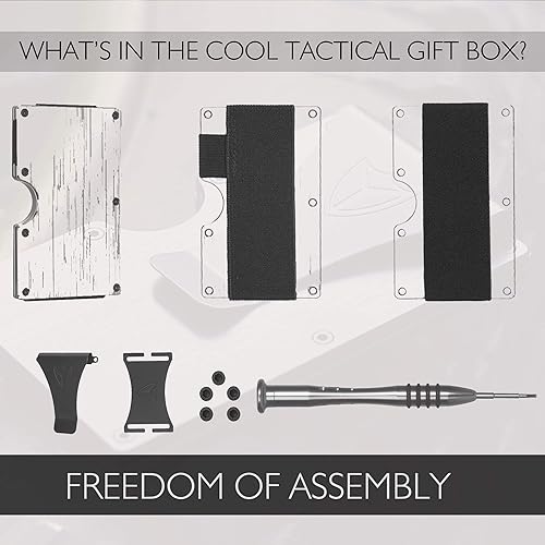 Miniatura 4 de DONWORD Minimalist Wallet for Men RFID Blocking Aluminum Wallet Carbon Fiber Card Case Metal Wallet Minimalist Front Pocket Card Holder Cash Strap