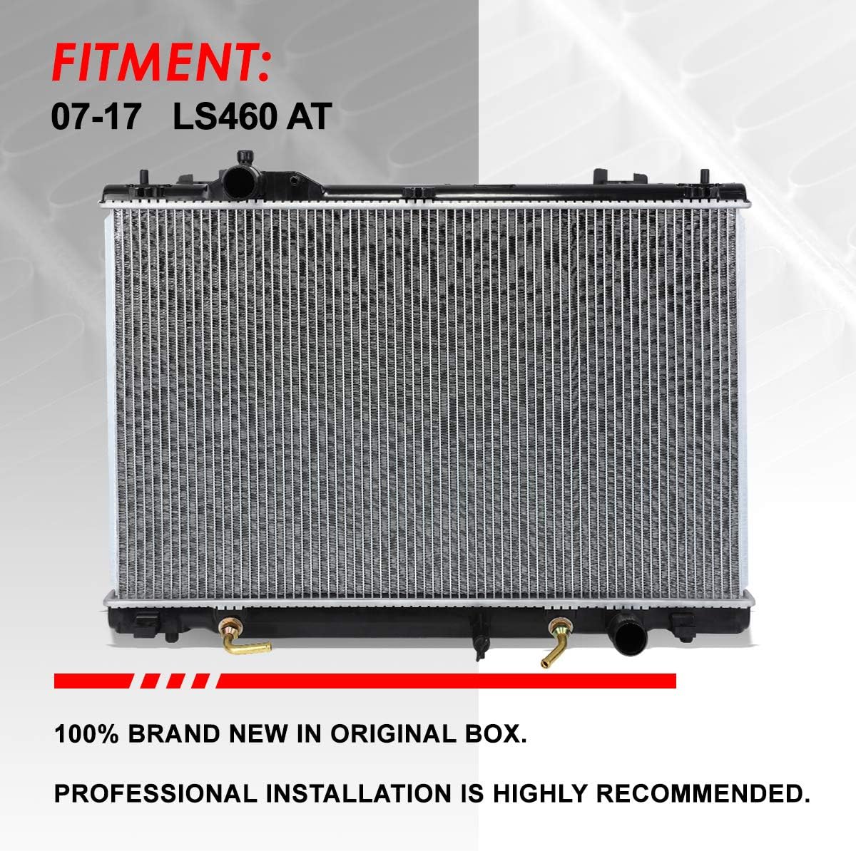 Auto Dynasty Radiator Compatible with 07-17 Lexus LS460 XF40 AT, DPI 13037 Factory Style 1-Row Cooling Radiator, Aluminum Core