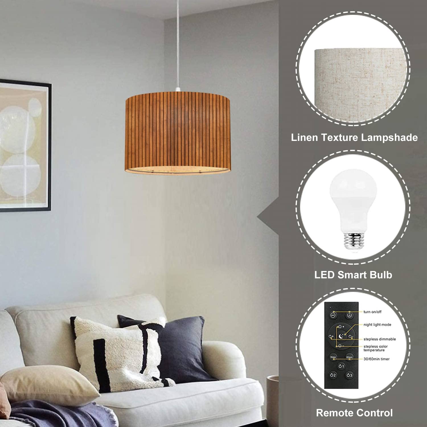 Plug In Pendant Light From Decorative Fish Hanging Lamp With Plug In Lamp Plug Cord 16 4 Ft Dimmable Switch Fabric Shade Hanging Light Bedroom Kitchen Island Living Room Bulb