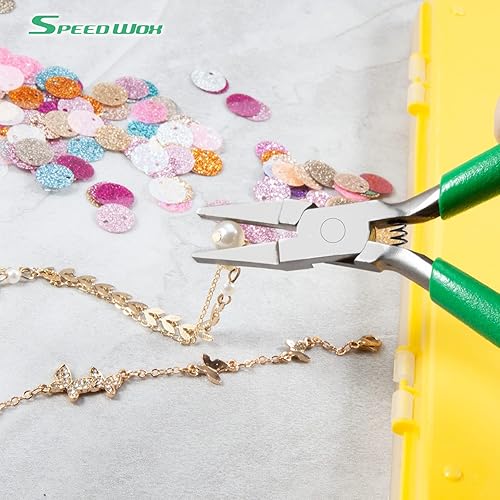 Miniatura 96 de SPEEDWOX Mini alicates de punta larga de 5-1/2 pulgadas, alicates de punta de cadena con cortador de alambre, cortadores laterales de nariz de aguja