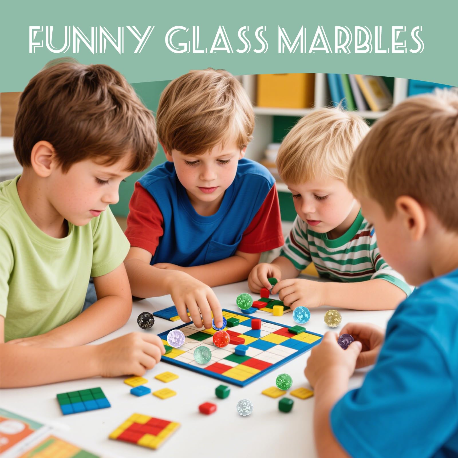 40 Canicas de Vidrio, 16mm Canicas Que Brillan en la Oscuridad, Diez Colores, Adecuado para Juegos Infantiles con canicas