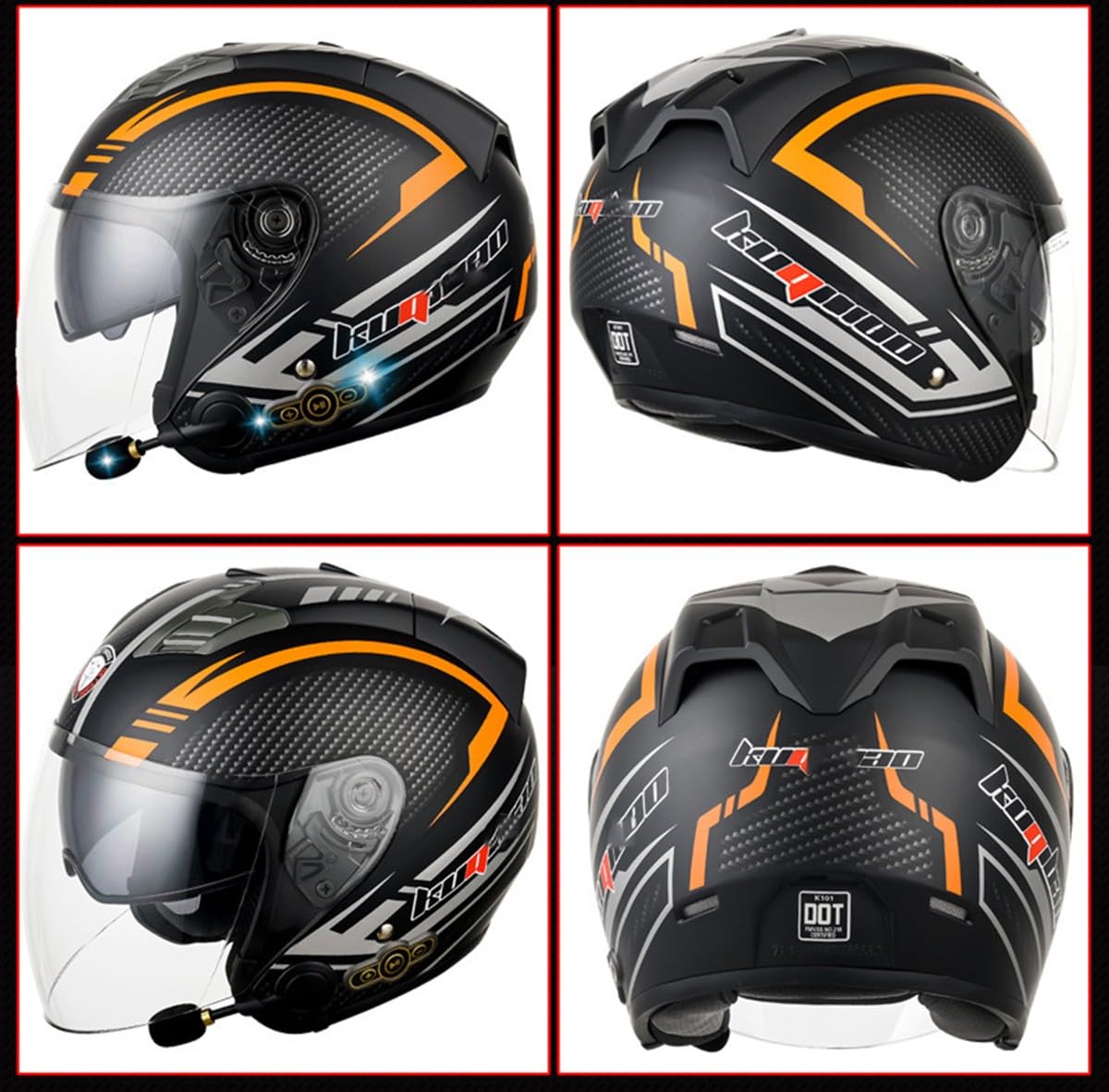 Bluetooth Caschi Jet E Demi-Jet Moto ECE Omologato 3/4 Casco Moto Aperto Con Doppia Visiera Caschi Cromwell Casco Anticollisione Di Sicurezza Per Scooter Chopper Cruiser