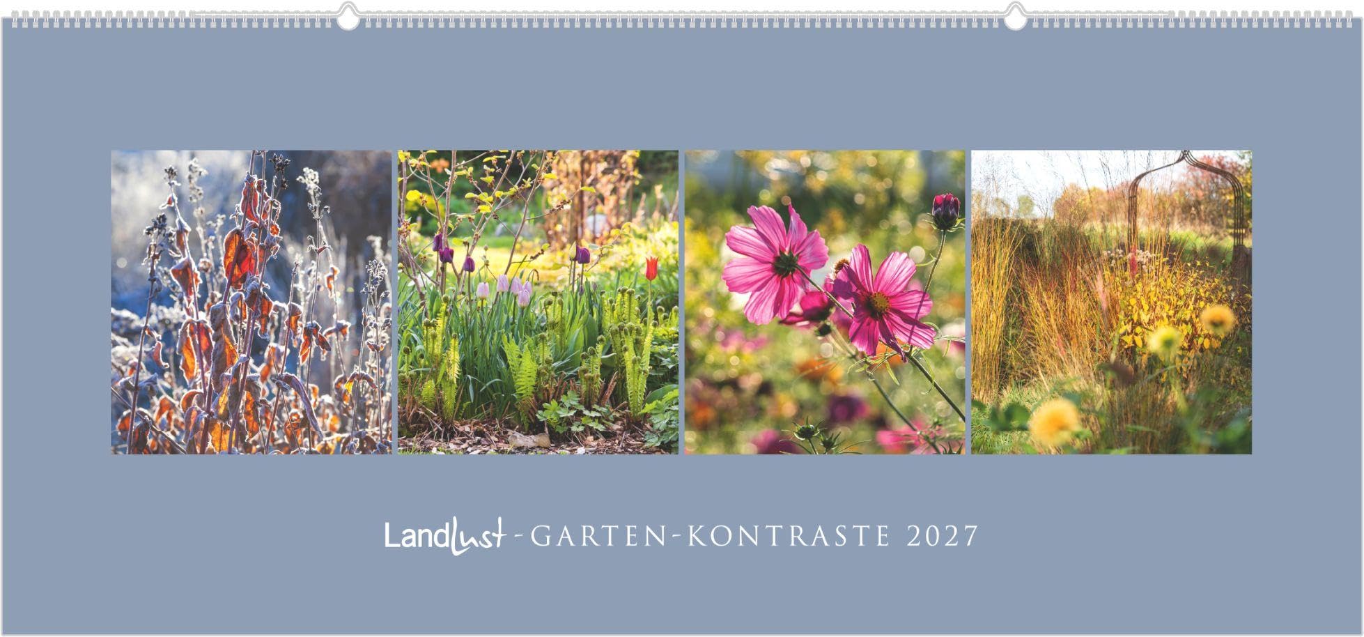 LandLust Panorama: Garten-Kontraste 2027: Wandkalender 110x50 cm mit großformatigen Fotografien aus Landhaus-Gärten | Wandkalender 110x50 cm mit großformatigen Fotografien aus Landhaus-Gärten