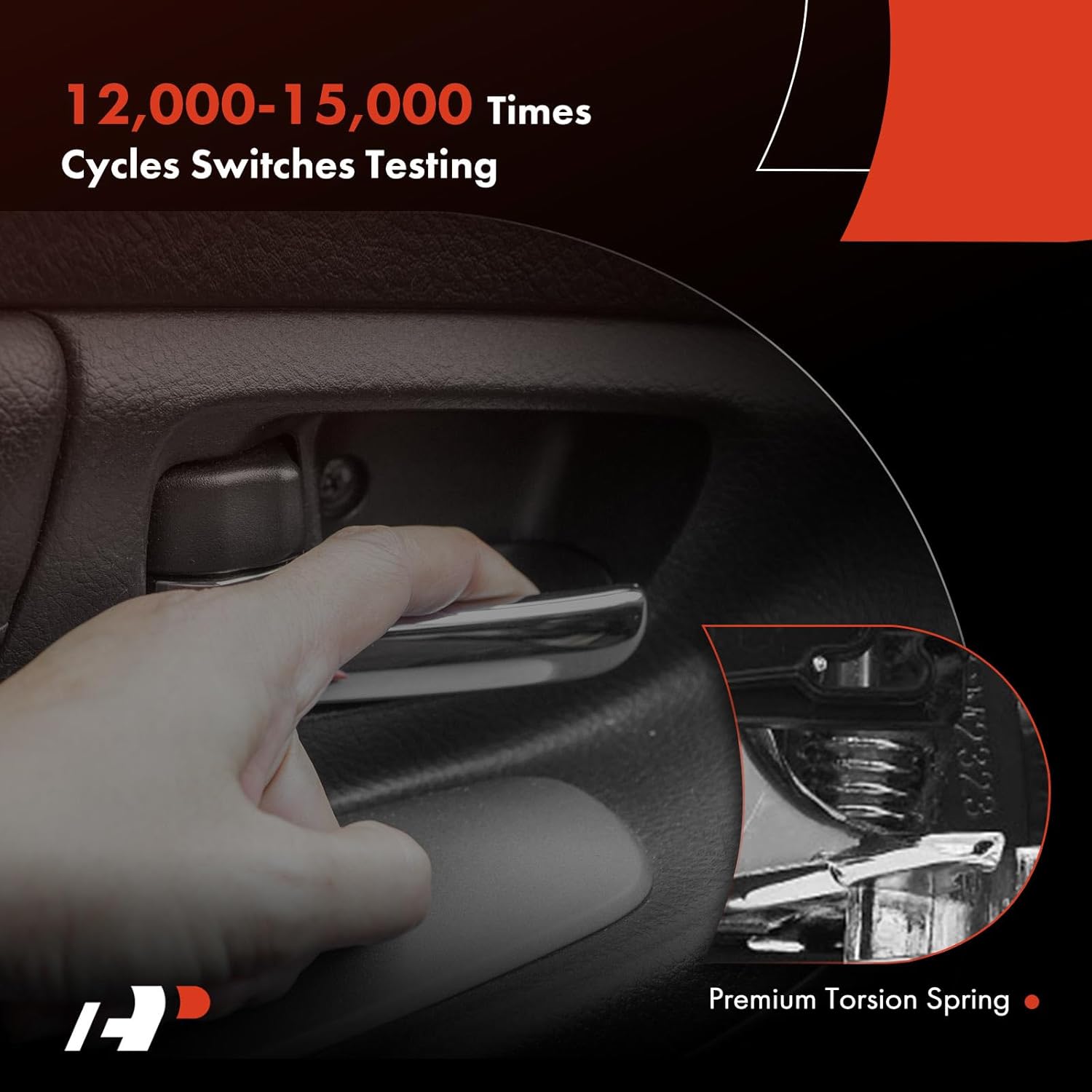 A-Premium Front Left Driver Side Interior Door Handle Compatible with Cadillac STS 2005-2011 Sedan, Black Housing with Chrome Lever, Replace# 10370353