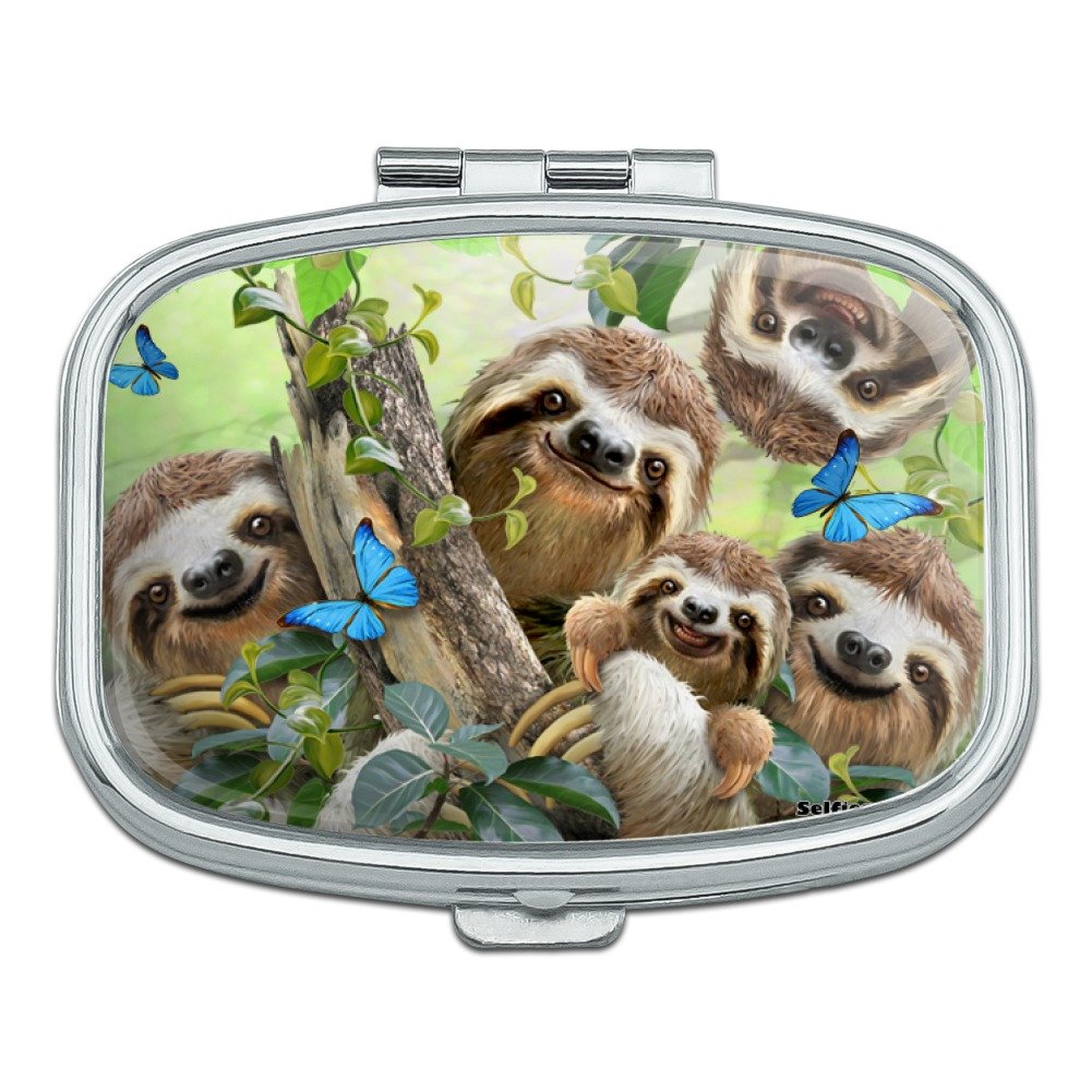 Sloth Family Selfie Rectangle Pill Case Trinket Gift Box