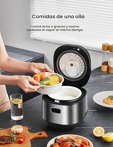 Miniatura 5 de COMFEE' Arrocera compacta 8 tazas cocidas/4 tazas sin cocinar, multicocción 9 en 1, máquina de arroz rápida, vapor, arroz integral, granos