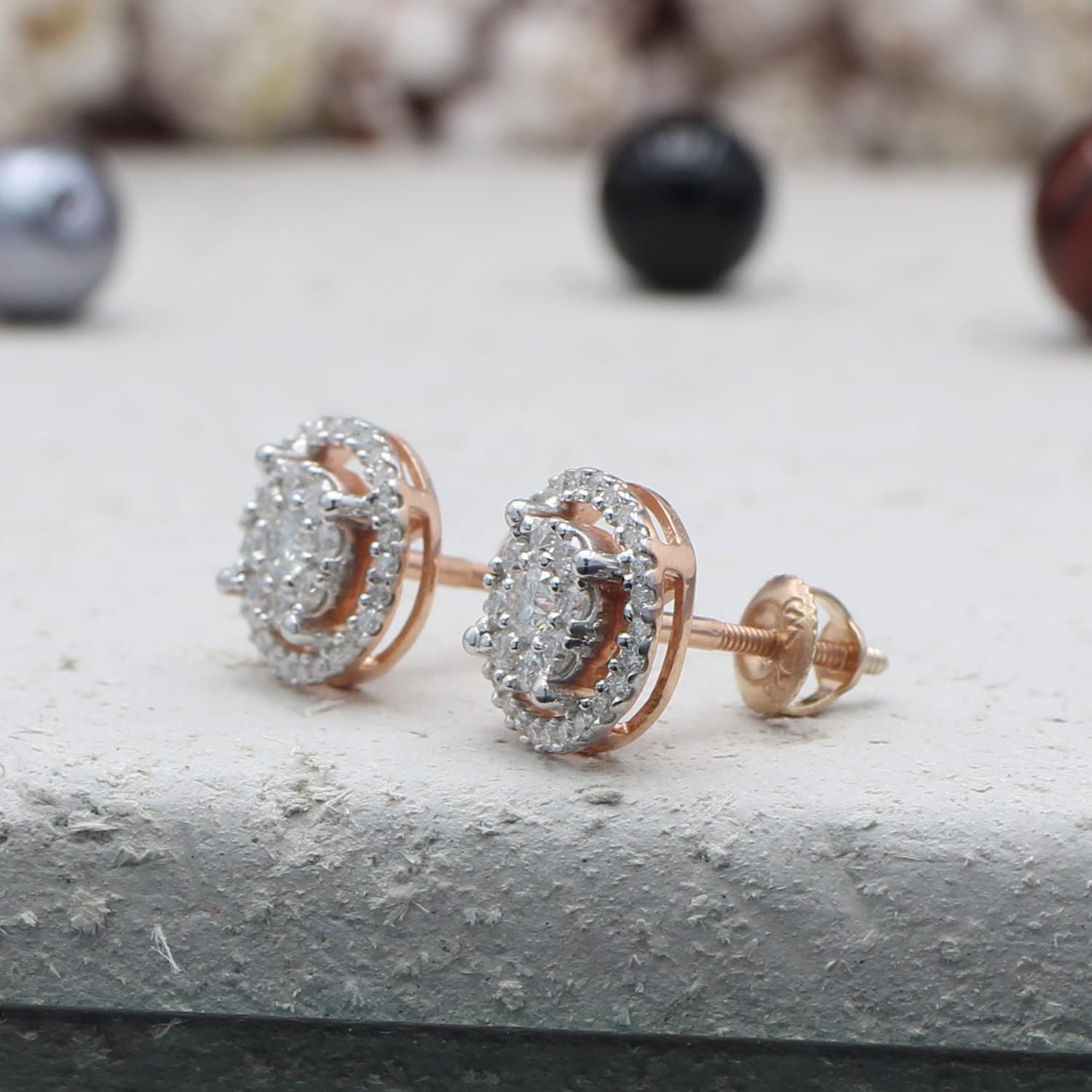 SAVEARTH DIAMONDS 1/2 ct. t.w Round Cut Lab Created G-H Color Moissanite Diamond Halo Stud Earrings In 14k Gold Over Sterling Silver Jewelry For Women Engagement, (0.50 Cttw, VVS1 Clarity) - Image 3