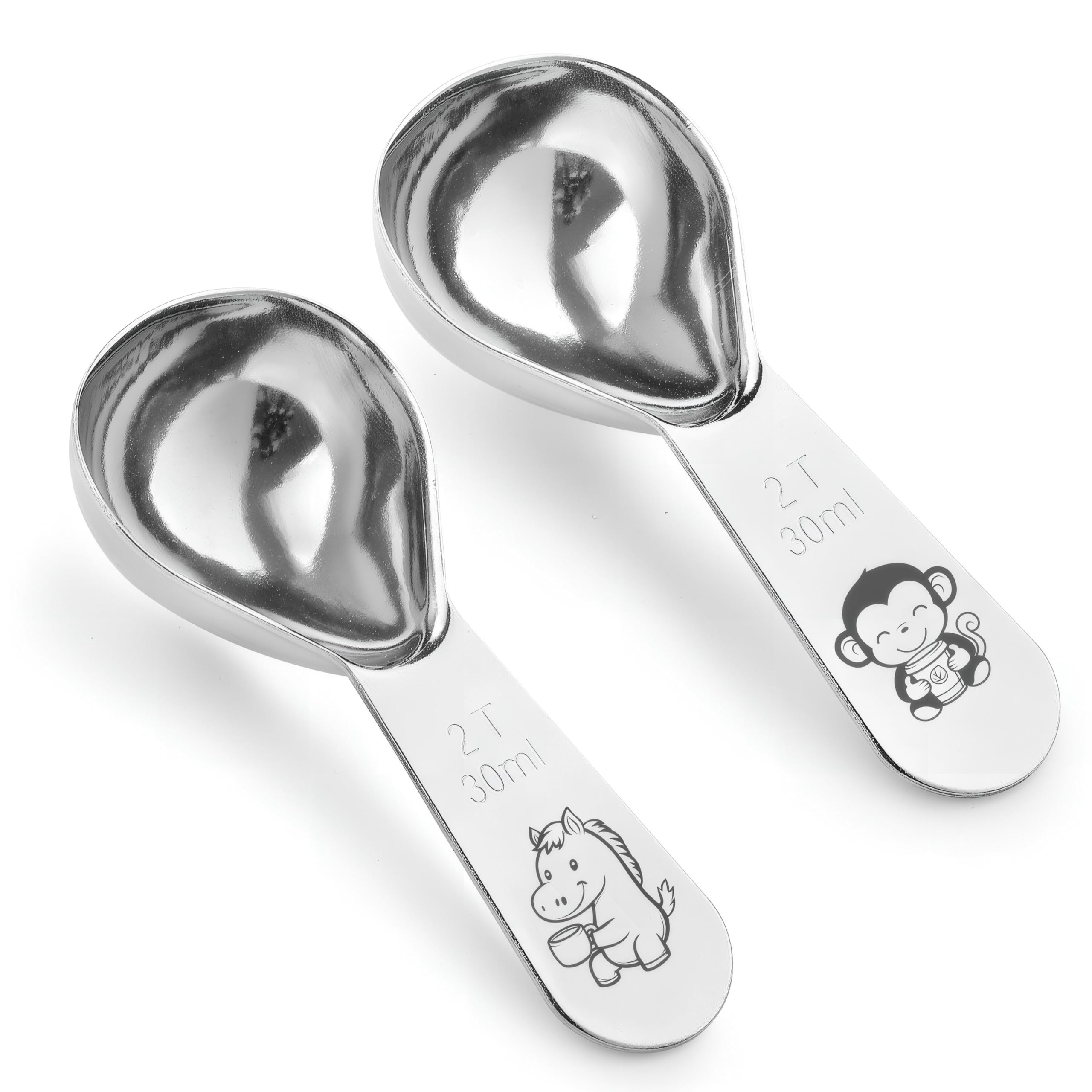 Tablespoon Measuring Spoon, Stainless Steel Coffee Scoop for Ground Coffee, Suger, Bean, Tea, Flour, Short Handle Fits inside Airscape Canisters(30ML*2)