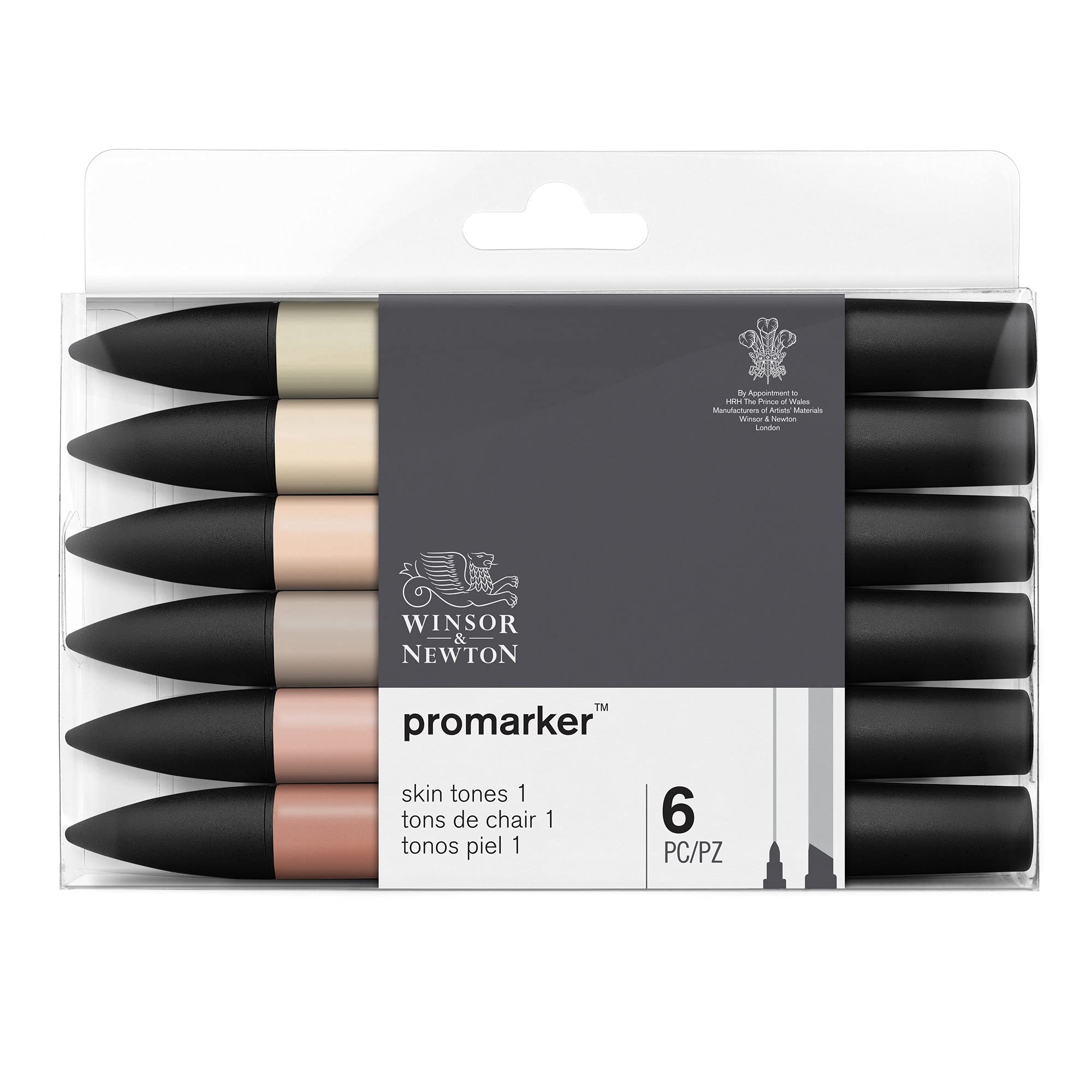 Winsor & Newton ProMarker - 6 Pennarelli Toni Tinta Carne 1