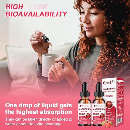 Miniatura 4 de 2 Pack Triple Magnesium Complex Liquid Drops Blend with Magnesium Glycinate 500mg, Malate and Taurate for Max Bio-Availability  High Absorption